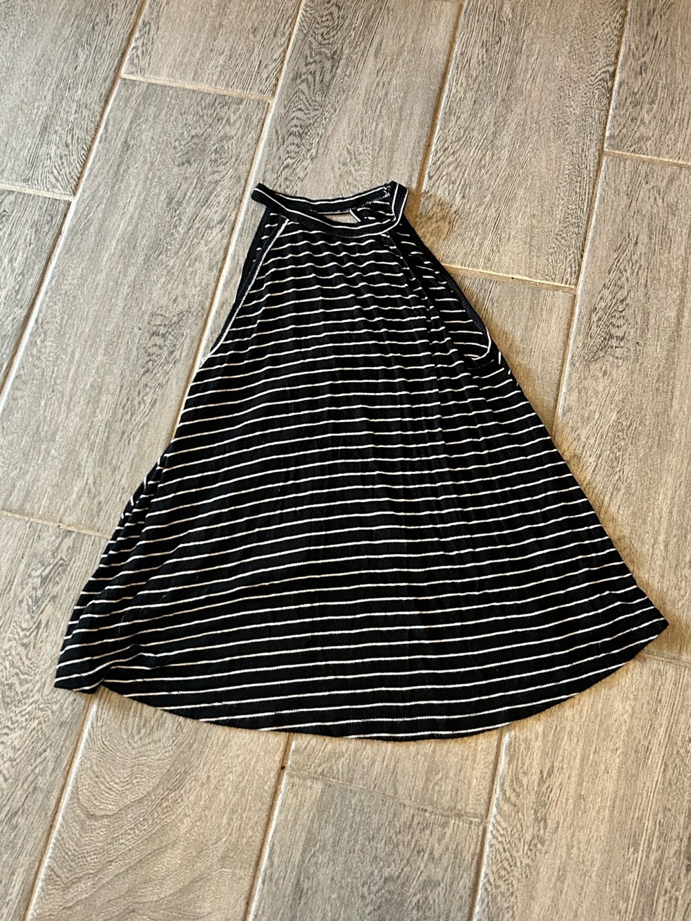 SO black and white high neck flowy swing top- size medium